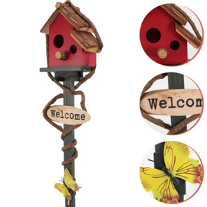 Bird House Stake Outdoor Garden Bird House with Pole Park Decorative Bird House - Picture 1 of 12