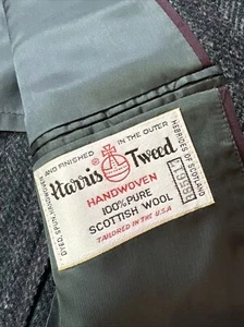 Vintage Harris Tweed Sport Coat Blazer Jacket Men’s 42 Wool 3 Button Huntington - Picture 1 of 12