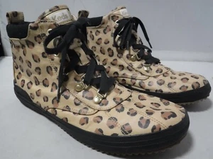 Keds Youth Girls School Shoes Brown Animal Print Boots Memory Foam Size 6 Med 38 - Picture 1 of 16