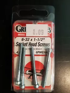 Great Planes #GPMQ3042 6-32 x 1-1/2" Socket Head Screws (4 pcs) - Picture 1 of 1