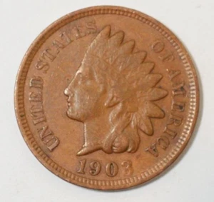 1903 Indian Head Penny, coin is a Very Fine small cent (8+ items ship for free) - Picture 1 of 2