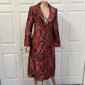 Designer DCC Church Outfit Coat with Dress Set Sz 10 Burgundy Roses Faux Fur - Picture 1 of 13