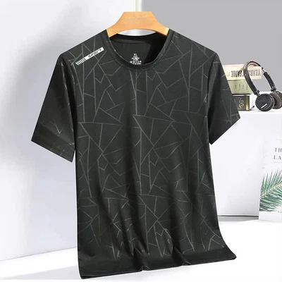 Men's T Shirt Camouflage Printed Running Sports Short Sleeved Round Neck Tees Th - Image 1 of 4