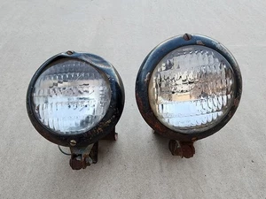 Old 5-1/4" Clear Backup Driving Light Pair Car Pickup Truck Tractor Accessory - Picture 1 of 16