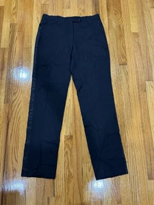 Schwarze Anzughose von Krizia IT40 US4 Wolle Seide Mischung Satinbesatz Made in Italy - Bild 1 von 8