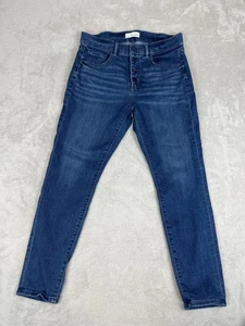 Pantalones de mezclilla LOFT Jeans para mujer 29 azules tiro alto ajustados con botones y bolsillos ajustados - Imagen 1 de 8
