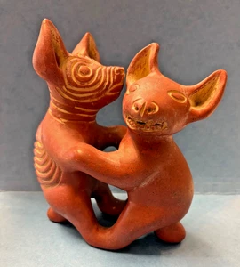 Mexikanische Volkskunst - Colima tanzende Hunde - Terrakotta - präkolumbianischer Stil - Bild 1 von 14