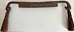 Vintage Saw 2 Wood Handles 15" Adjustable Blade Woodwork Metal Blade Planer - Foto 1 di 6