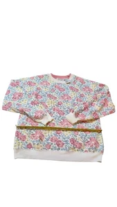 Sudadera vintage para mujer Jacklyn Smith deportiva talla pequeña rosa patrón floral - Imagen 1 de 7