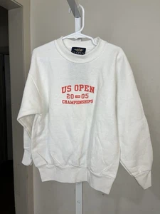 Vintage 2005 US Open Tennis White Crewneck Sweatshirt - Size Youth 6 To 8 - Picture 1 of 7