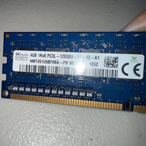 (2) SK Hynix 4GB 1Rx8 PC3L 12800U-11-13-A1 Desktop RAM HMT451U6BFR8C-PB NO AA - Picture 1 of 2