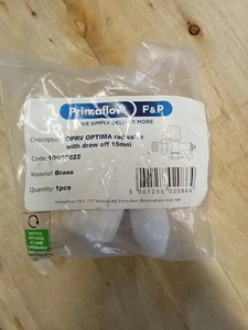 Válvula de radiador de ángulo de 15 mm con drenaje apagado - Optima - PACK 8. - Imagen 1 de 2