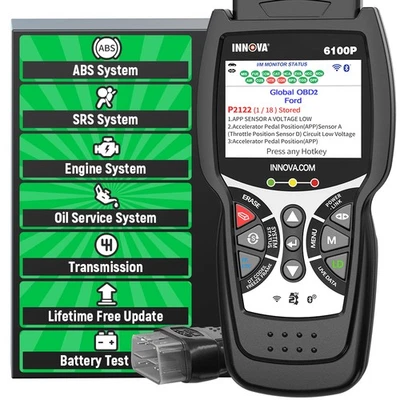 INNOVA 6100P OBD2 Escáner Transmisión ABS SRS Restablecimiento de Aceite Lector de Código Diagnóstico Foto 1 de 4