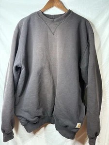 Vintage Carhartt Thermo Lined Faded Black J154 Heavy Sweatshirt Size L Tall - Bild 1 von 12