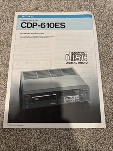Sony CDP-610ES Operating Instructions Manual ORIGINAL - Picture 1 of 2