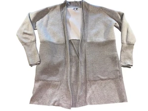Fundamental Performance/Coast Ribbed Cardigan Womens Small Gray Luxurious Cozy - Picture 1 of 14