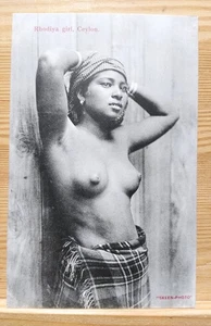 Réf40- CPA Ceylan, Rhodiya Girl Ceylon Fille Nue - Picture 1 of 2