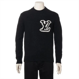 Louis Vuitton LV Logo 24SS Wool Knit M Men's Black RM241MQ Fluffing - Picture 1 of 7