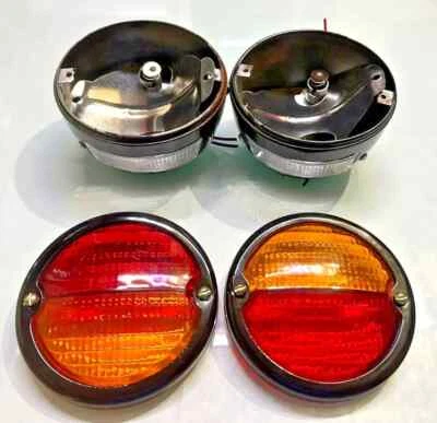 APTO PARA MASSEY WILLYS JEEP PAR DE LUCES TRASERAS DE FRENO TRASERO ROJO ÁMBAR Foto 1 de 4