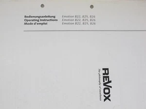 Original Bedienungsanleitung für Revox Emotion owners manual,Mode d'emploi! - Picture 1 of 4