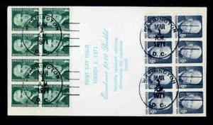 1278ae/1393ae DULL GUM BOOKLET PANES of 8 FDC - RUBBER STAMP CACHET - Picture 1 of 2