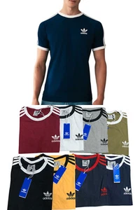 ADIDAS ORIGINALS BRAND NEW THREE STRIPES MENS SHORT SLEEVE T-SHIRT FOR SUMMER - Picture 1 of 10