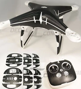 DJI Phantom 4 Ultimative Kohlefaser Haut Grafik Wrap Aufkleber Akku Fernbedienung - Bild 1 von 4