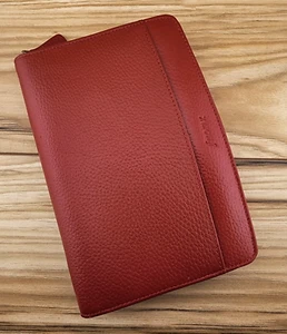 NEW Filofax RED Leather Personal Size Finsbury Zippered Organizer Planner Diary - Picture 1 of 10