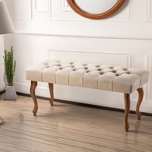 Asiento banco tapizado Chesterfield vestuario pasillo acolchado pasillo taburete - Imagen 1 de 6