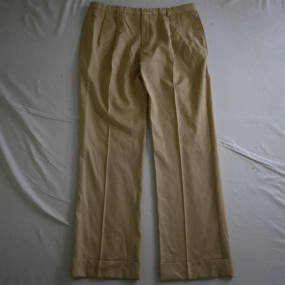 Polo Ralph Lauren 36x34 Summerweight 100% Wool Pleated Cuffed Italy Dress Pants - Image 1 of 4