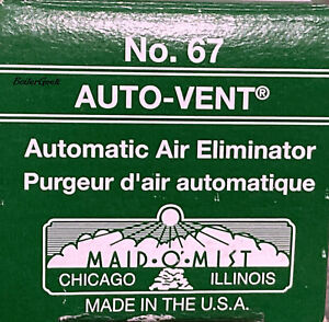 Maid-O-Mist HVAC hydronic AIR ELIMINATOR SELF BLEEDER #67 AUTO-VENT