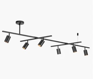 Globe Electric 59829 West 64 in. 6-Light Matte Black Track Lighting New - Picture 1 of 3