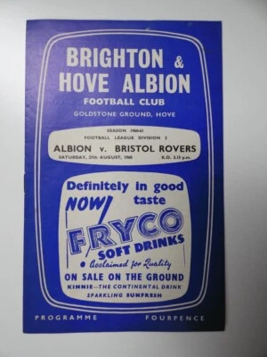 BRIGHTON v BRISTOL ROVERS | 1960/1961 | DIV. 2 | 27 AUG 1960 | UK FREEPOST - Image 1 of 3