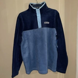 NUEVO Suéter Columbia Para Hombre Talla SM Pullover A Presión Azul Marino, Azul, Azul Verde Borde - Imagen 1 de 12
