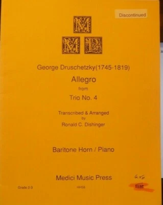 Baritone & Piano: Allegro from Trio #4 by George Druschetzky arr R C Dishinger - Image 1 of 3