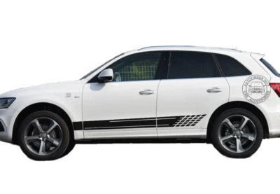 2 PIEZAS Pegatinas para puertas laterales de coche para Audi Q5 8R Gráficos Carreras Deportes Calcomanías a rayas Foto 1 de 4