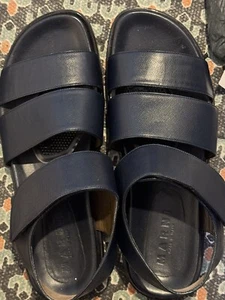 MARNI Fussbett blue leather Saffiano Sandals 41 uk8 w box Rare - Picture 1 of 9