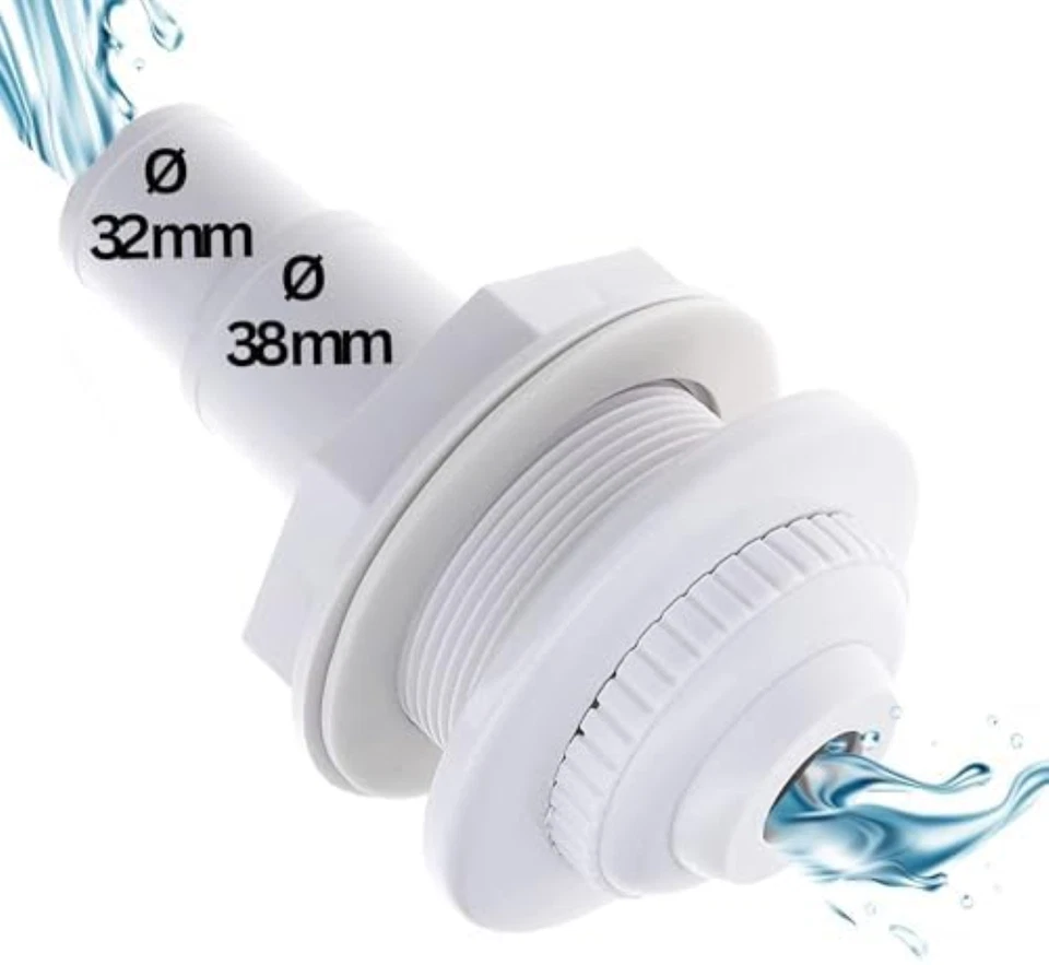Amapool Bocchetta d'ingresso per Piscina I 14 cm I con portagomma 38/32mm I Bocc - Immagine 1 di 1