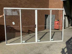 2100h x 3584w NEW Sliding Door Textura® WHITE FSSF Single Glazed - Picture 1 of 4