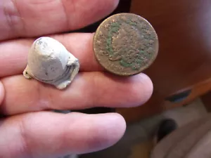 Antique US Large Cent 1830 - Civli War Era Fired Bullet - #1 - $7 - Picture 1 of 5