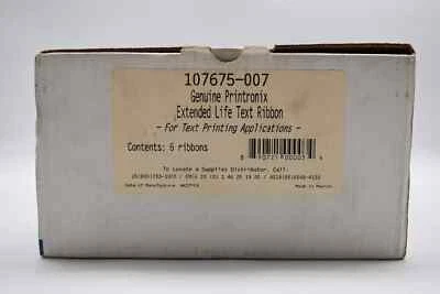 Genuine Printronix 107675-007 107675007 6-Pack Extended Life Text Ribbon SEALED - Image 1 of 3