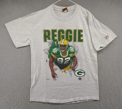 Reggie White Green Bay Packers Break Through puntada única talla grande NFL LEER Foto 1 de 4