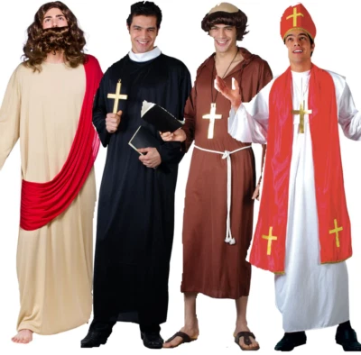 Figura Religiosa Adultos Vestido Elegante Despedida de Soltero Papa Sacerdote Jesús Monje Para Hombres Foto 1 de 4