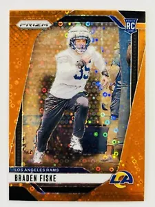 2024 Panini Prizm BRADEN FISKE Orange Disco Prizm RC #310 - Rams - Picture 1 of 2