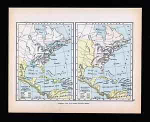 Antique Map North America Colonies Virginia Boston Louisiana Florida 1755 & 1765 - Picture 1 of 3