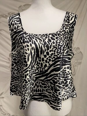 Talla L Vintage 1996 90s Victoria’s Secret Recortado Cami Top Cebra Deadstock Nuevo con Etiquetas Foto 1 de 4