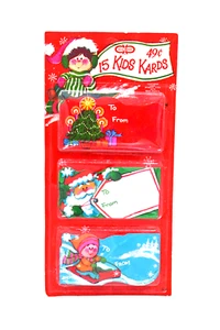 Vintage Geschenkanhänger Weihnachten 60er 70er rot Geschenkpapier Sammelalbum Baum Weihnachtsmann Noel - Bild 1 von 1