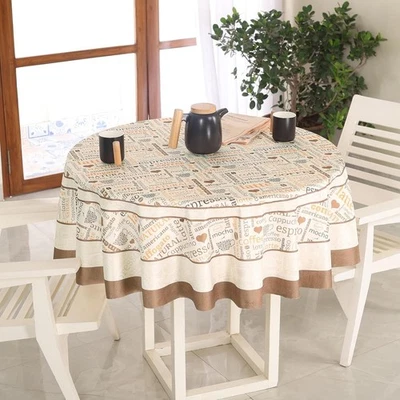 Round Table Cover, 60 inch Diameter, Waterproof and Easy to Clean Cappuccino - Image 1 of 4