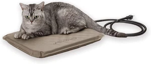 KH Pet Outdoor Heated Cat Bed Orthopedic Small Tan Waterproof Washable Cover - Picture 1 of 11