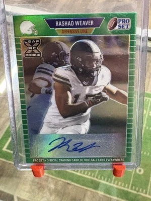 2021 Leaf Pro Set Metal 1989 Auto Rashad Weaver Green Rainbow 21/25 SSP XRC - Image 1 of 4